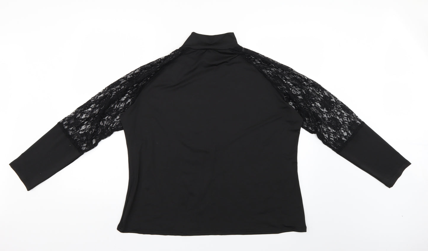 Preworn Womens Black Floral  Basic T-Shirt Size 3XL