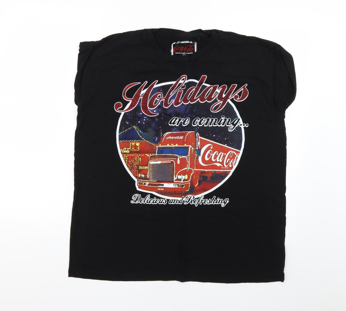 Atmosphere Womens Black Geometric  Basic T-Shirt Size 16  - Christmas