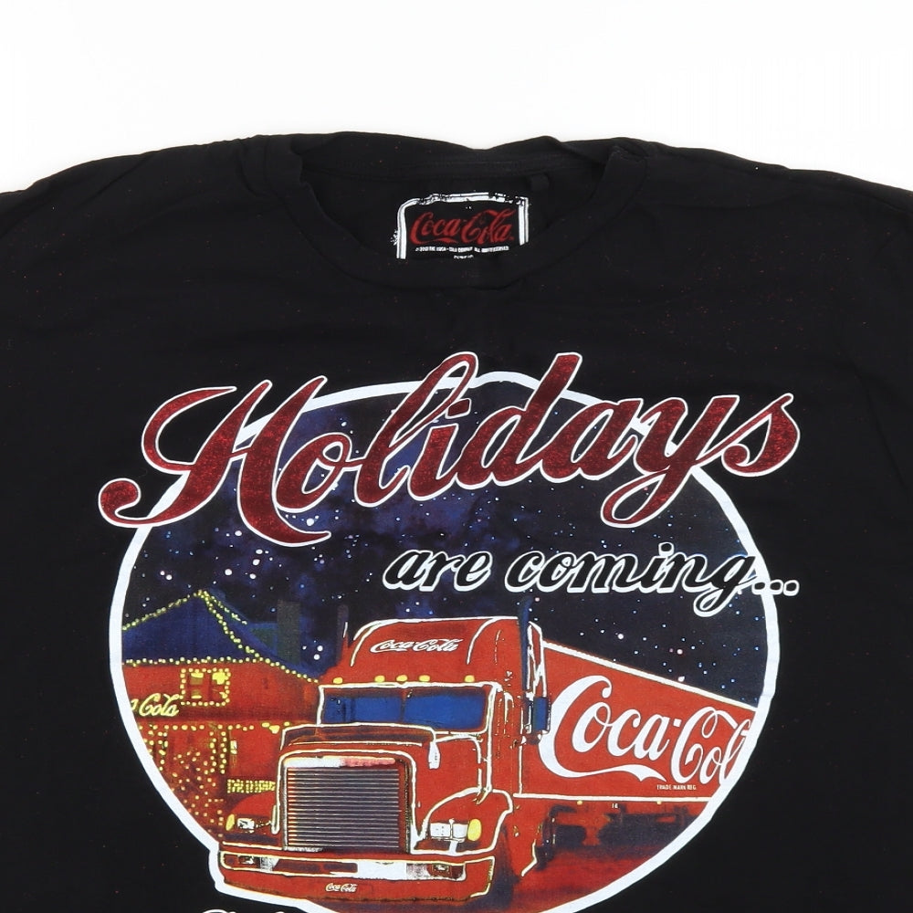 Atmosphere Womens Black Geometric  Basic T-Shirt Size 16  - Christmas