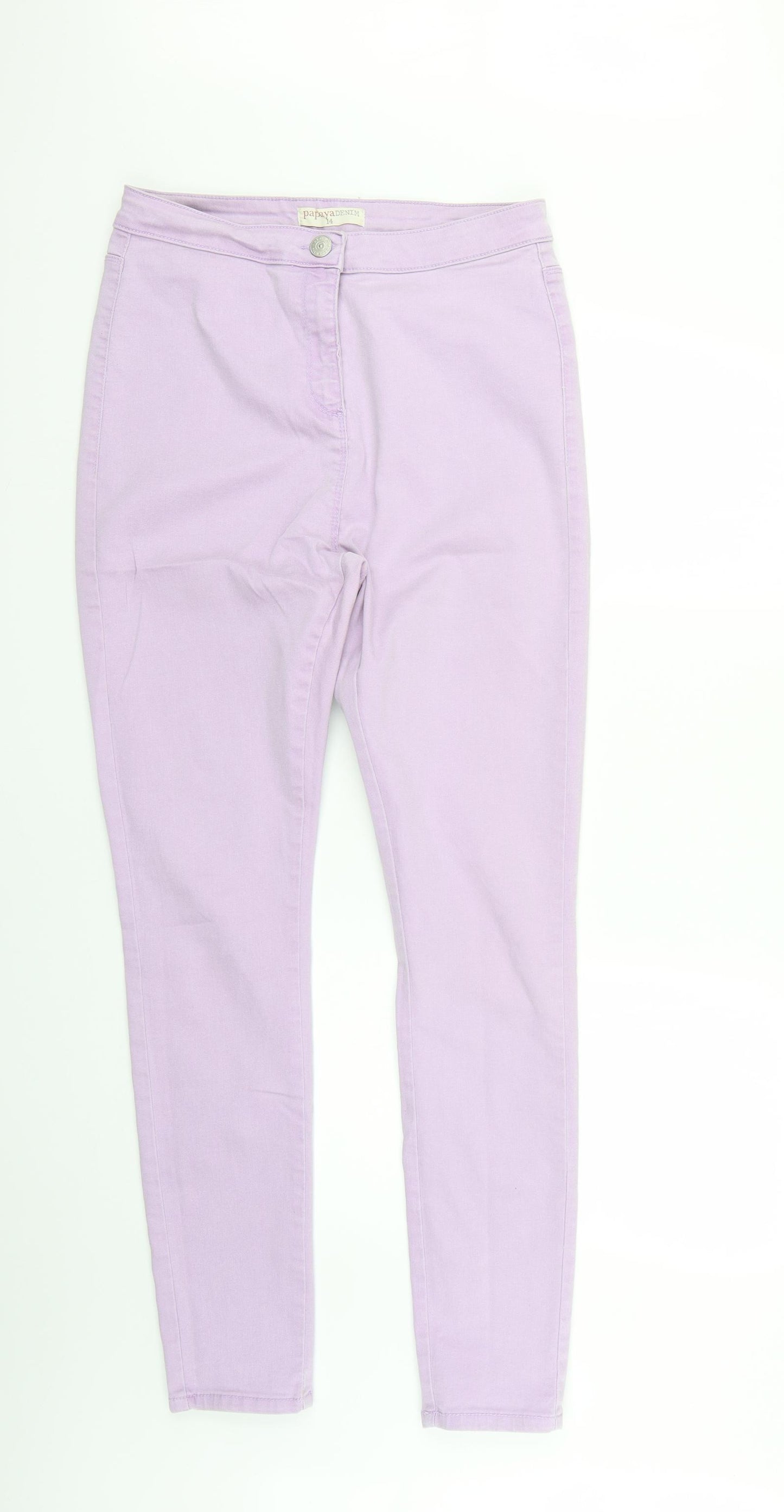Papaya Womens Purple   Mom Jeans Size 14 L28 in