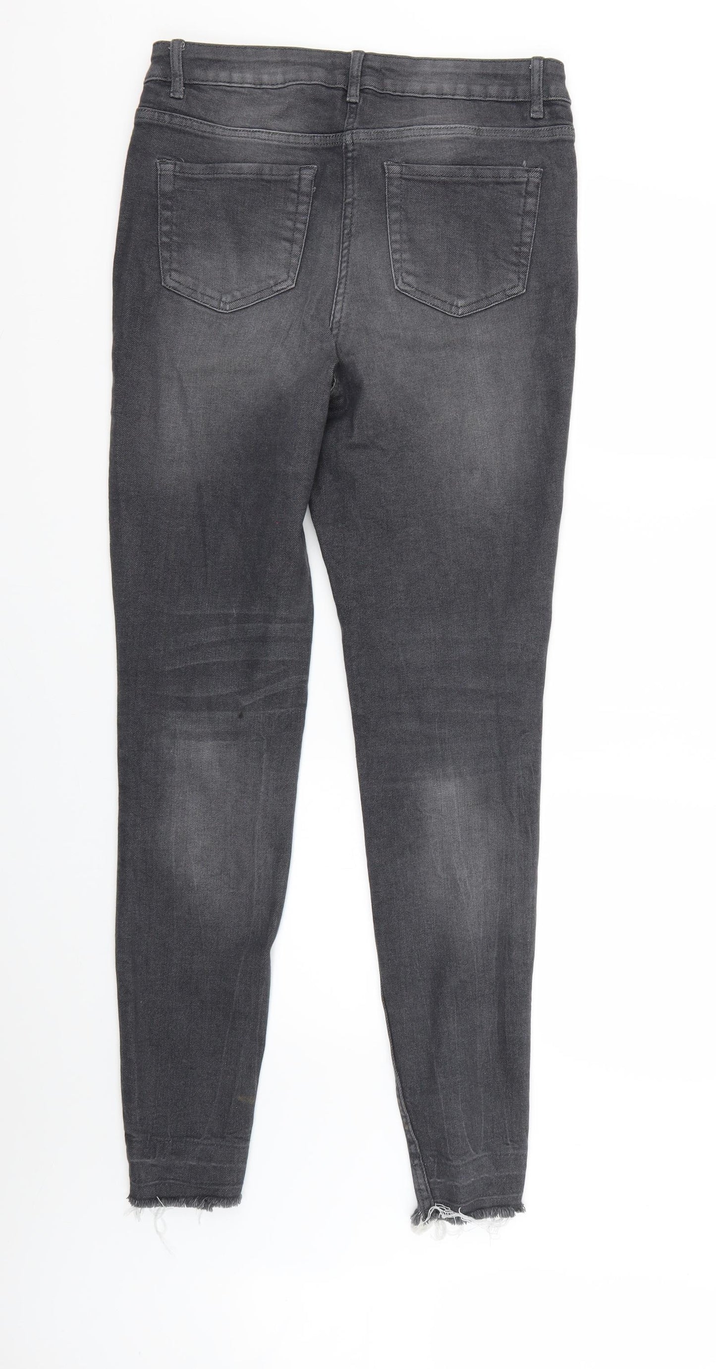 Papaya Womens Grey Houndstooth  Skinny Jeans Size 14 L29 in