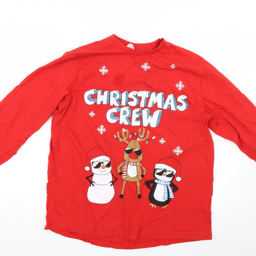 Preworn Mens Red Geometric   Pyjama Top Size M