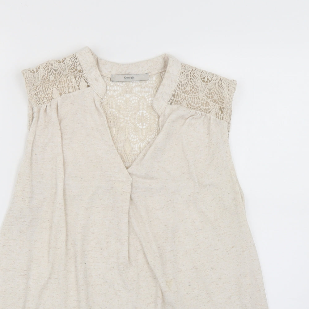 George Womens Beige   Basic Blouse Size 14