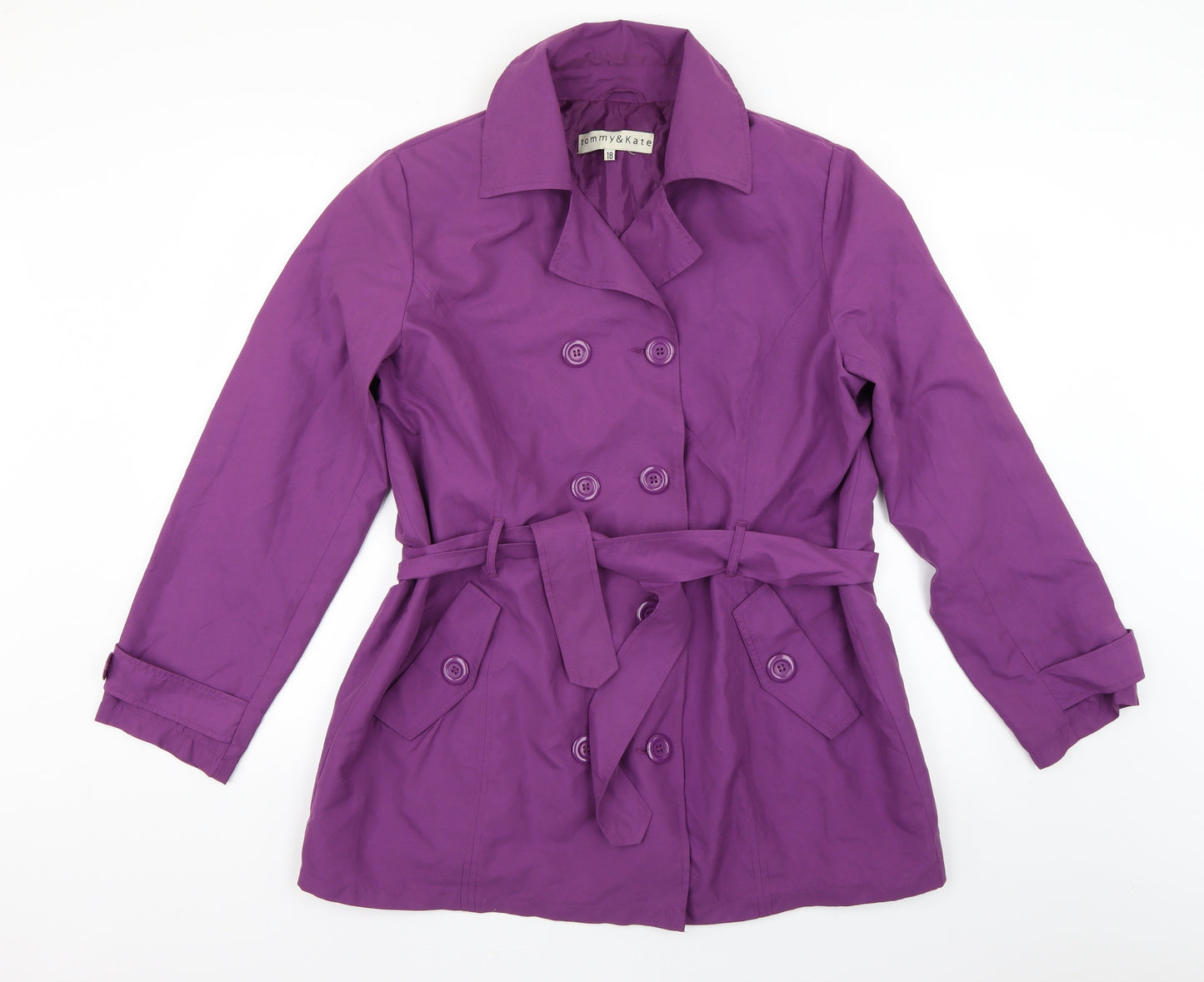 Tommy & Kate Womens Purple   Quilted Coat Size 18