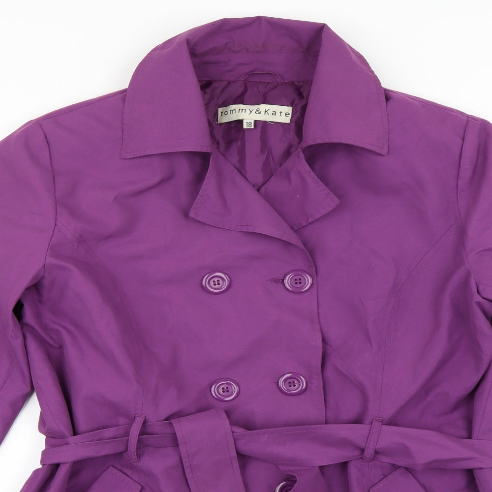 Tommy & Kate Womens Purple   Quilted Coat Size 18
