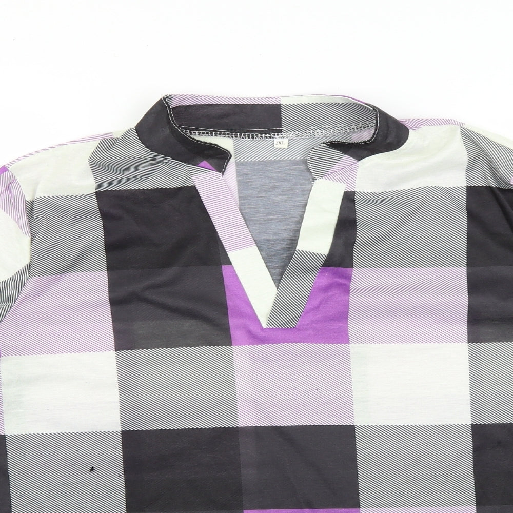 Preworn Womens Multicoloured Check  Basic Blouse Size 2XL