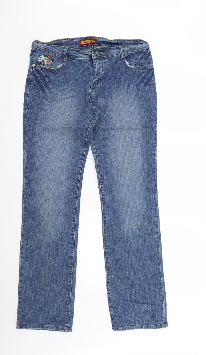 Swallow jeans Womens Blue Geometric  Skinny Jeans Size 2XL L31 in