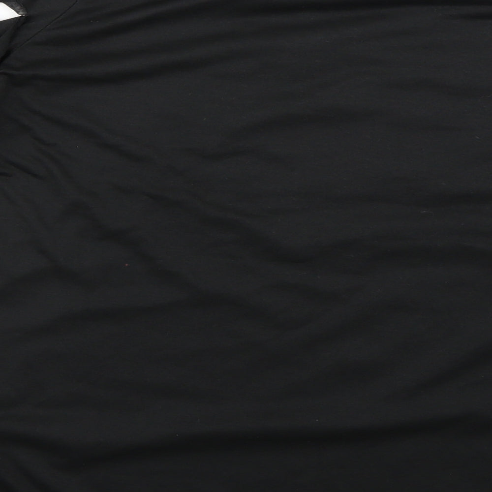 Preworn Womens Black Geometric  Basic T-Shirt Size 2XL