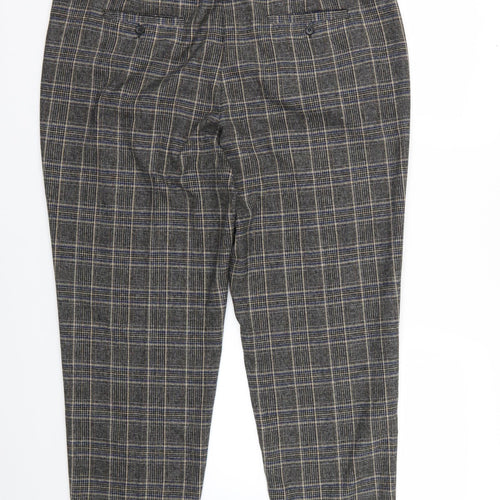 TU Womens Brown Check  Trousers  Size 16 L28 in