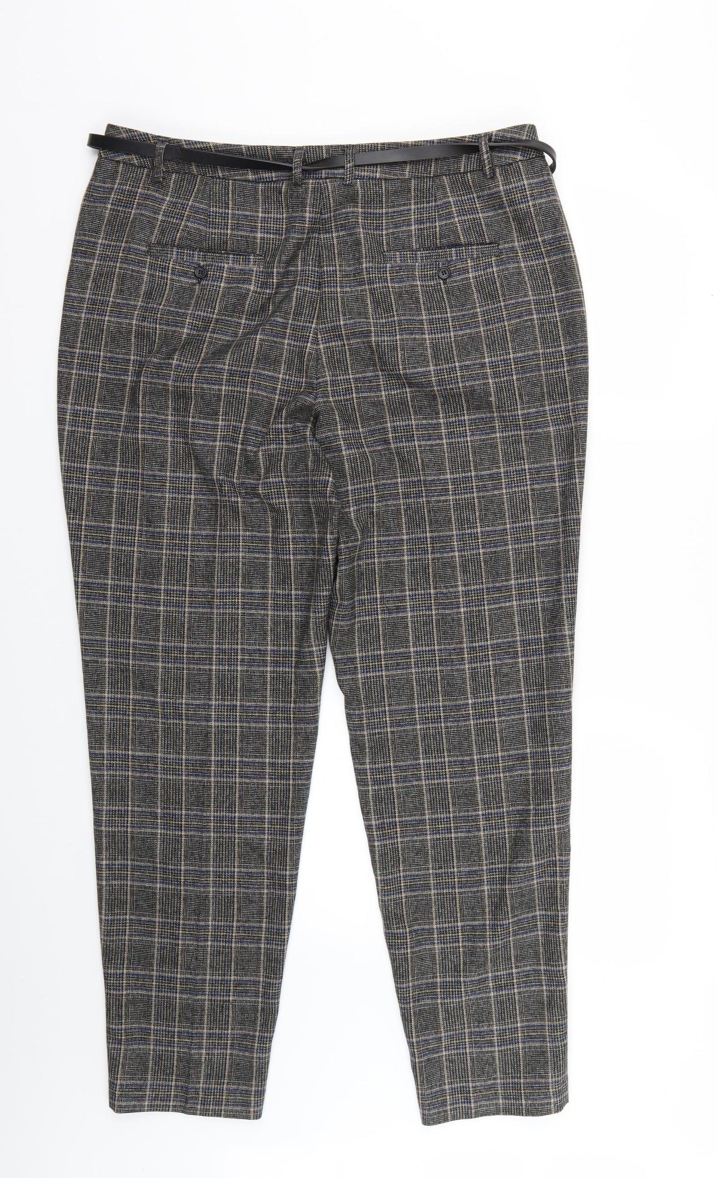 TU Womens Brown Check  Trousers  Size 16 L28 in