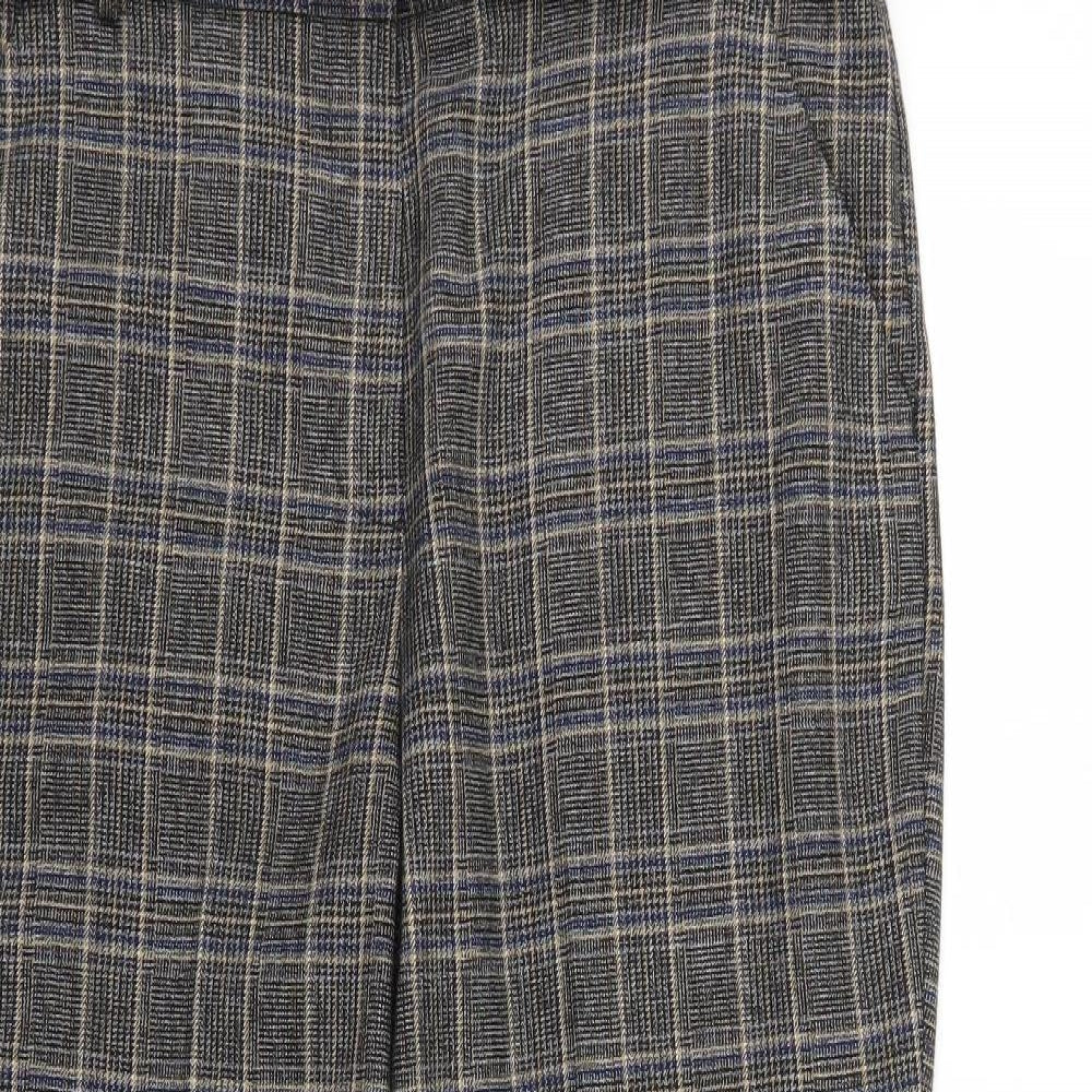 TU Womens Brown Check  Trousers  Size 16 L28 in