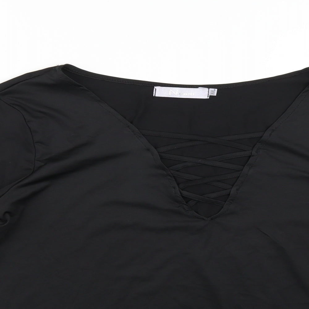 nuoxi Womens Black   Basic T-Shirt Size 2XL