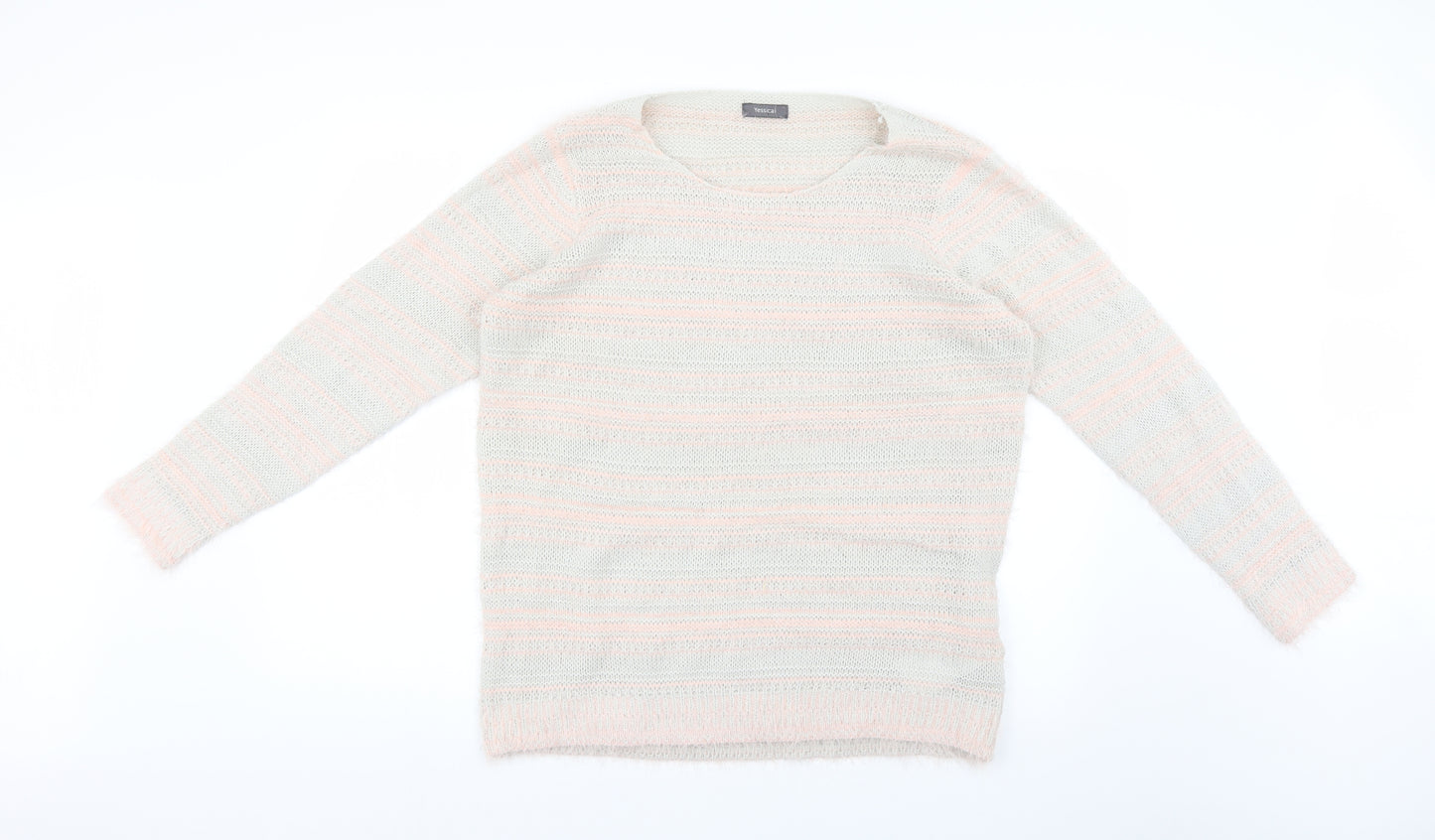 yassica Womens Pink Striped  Pullover Jumper Size XL