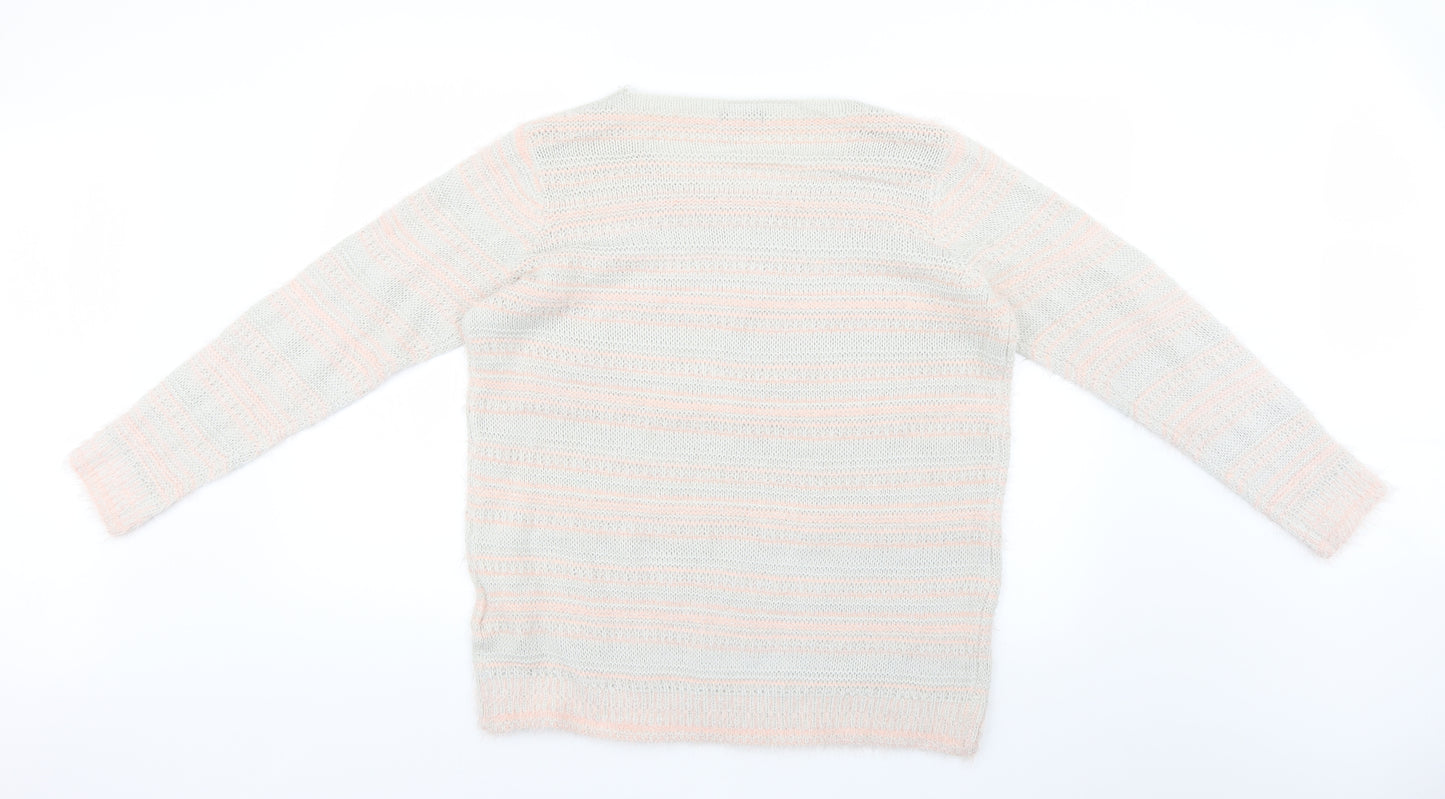 yassica Womens Pink Striped  Pullover Jumper Size XL