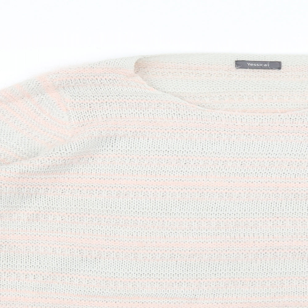 yassica Womens Pink Striped  Pullover Jumper Size XL