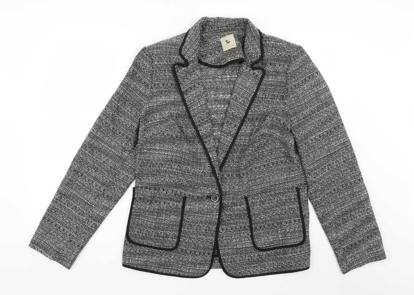 TU Womens Multicoloured Geometric  Jacket Blazer Size 16