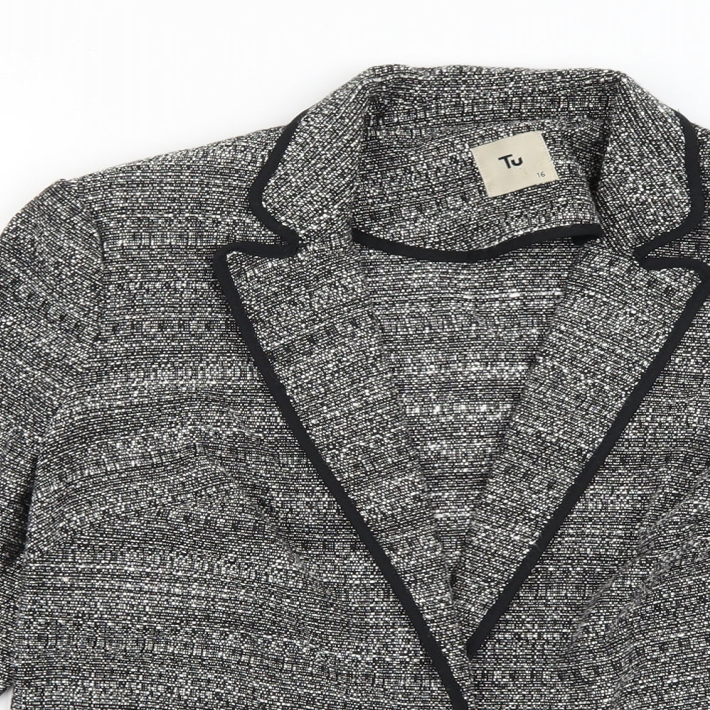 TU Womens Multicoloured Geometric  Jacket Blazer Size 16