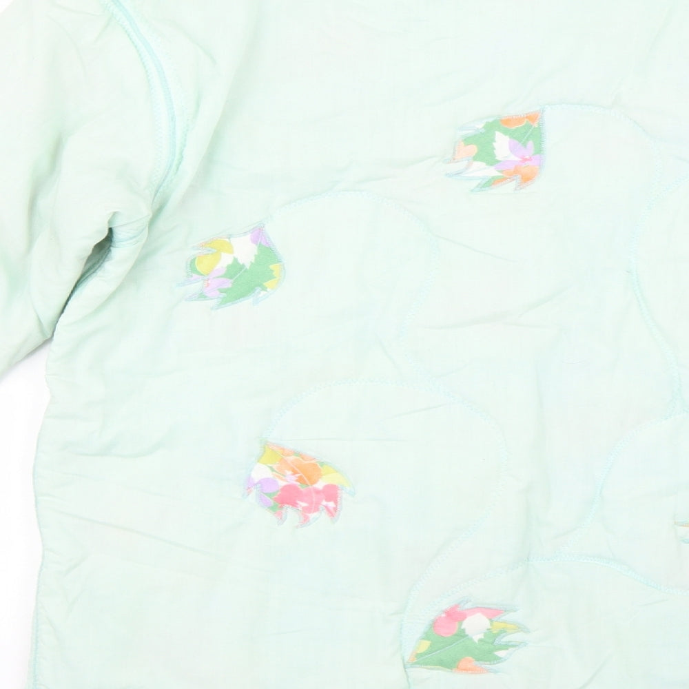 Anna David Womens Green Floral  Jacket Coat Size 14