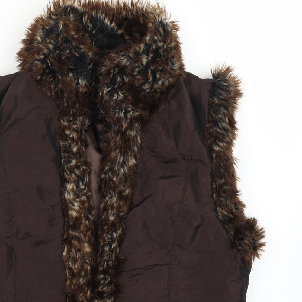 Per Una Womens Brown   Gilet Coat Size S