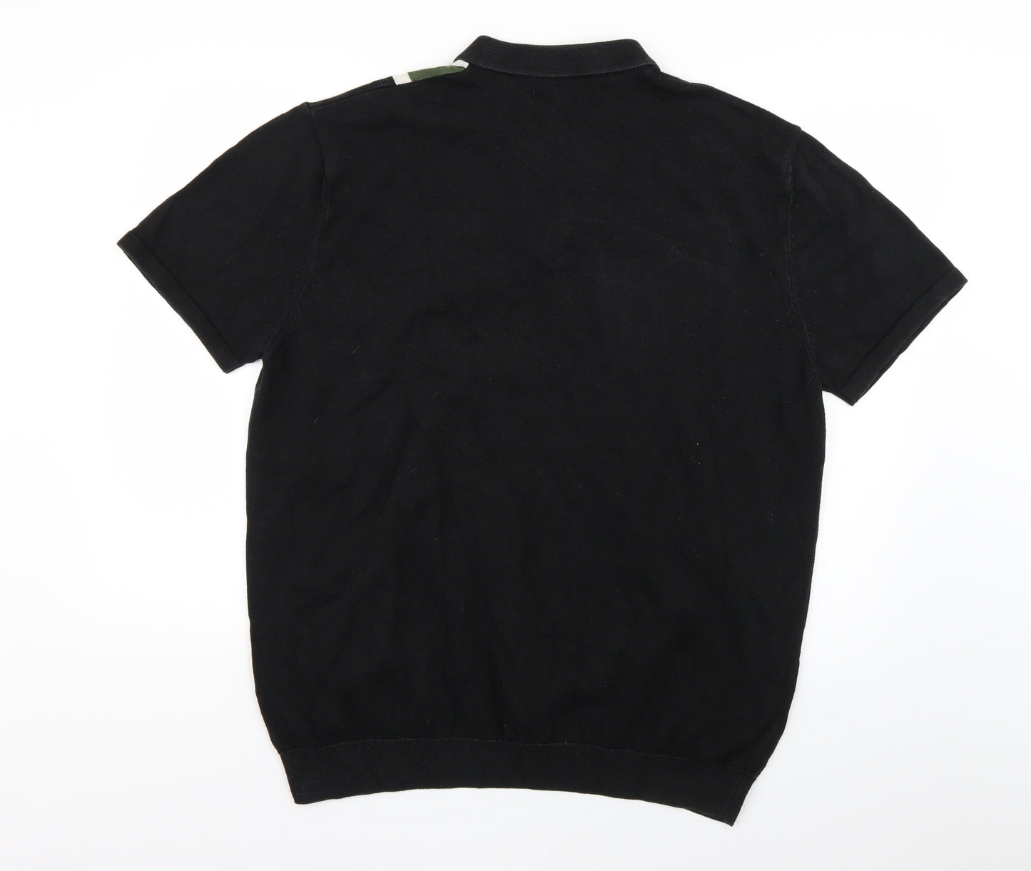NEXT Mens Black Colourblock   Polo Size 2XL