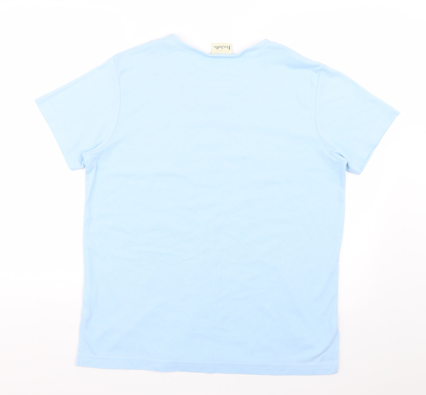 isabelle Womens Blue Geometric  Basic T-Shirt Size M