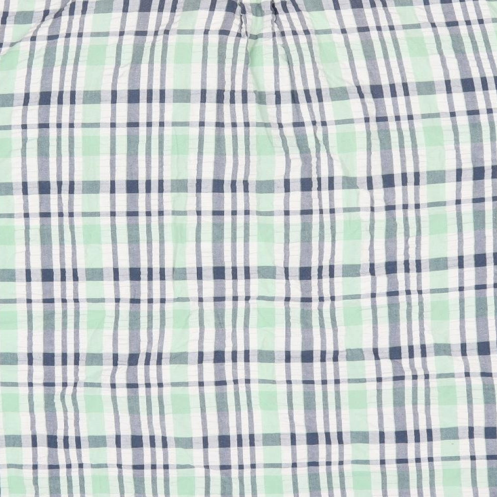 Cotton Traders Mens Green Check   Button-Up Size 4XL