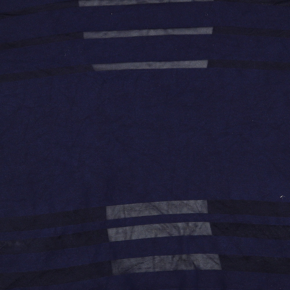 Nutmeg Womens Blue Striped  Cardigan Jumper Size 14