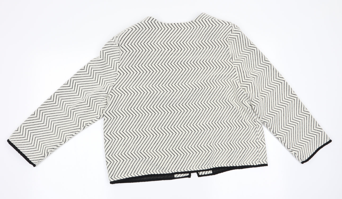 Marks and Spencer Womens Ivory Striped  Jacket  Size 16