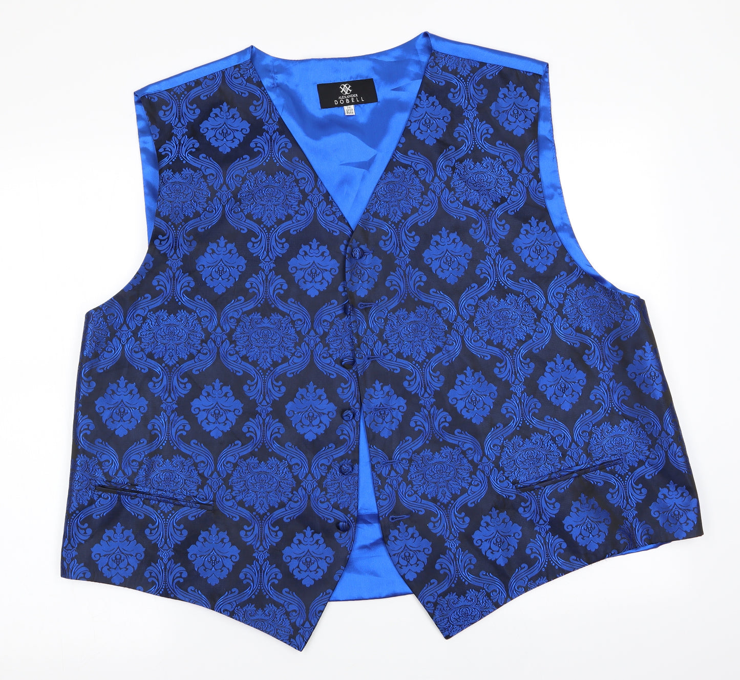 Alexander Dobell Mens Blue Floral  Jacket Waistcoat Size Big 7X
