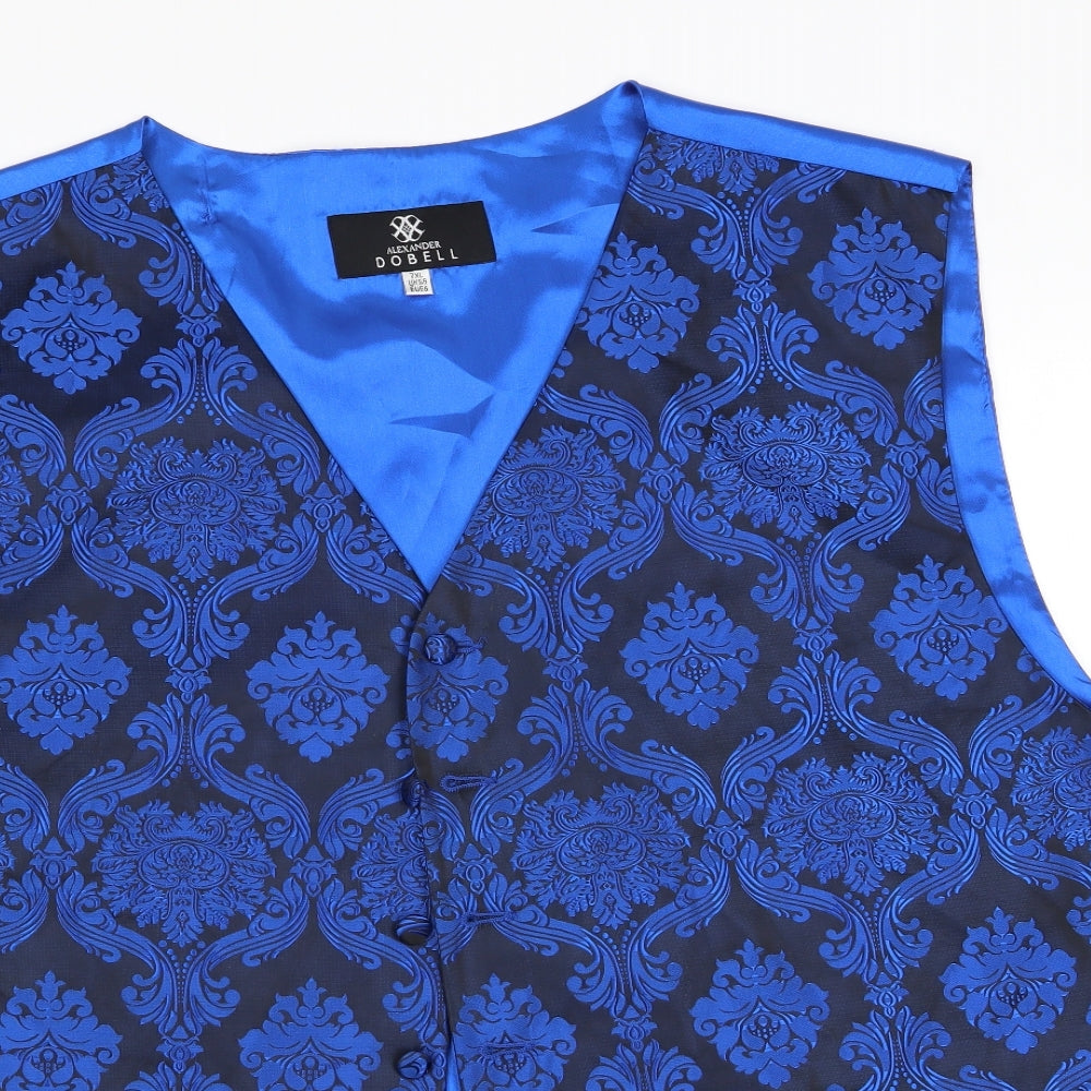 Alexander Dobell Mens Blue Floral  Jacket Waistcoat Size Big 7X