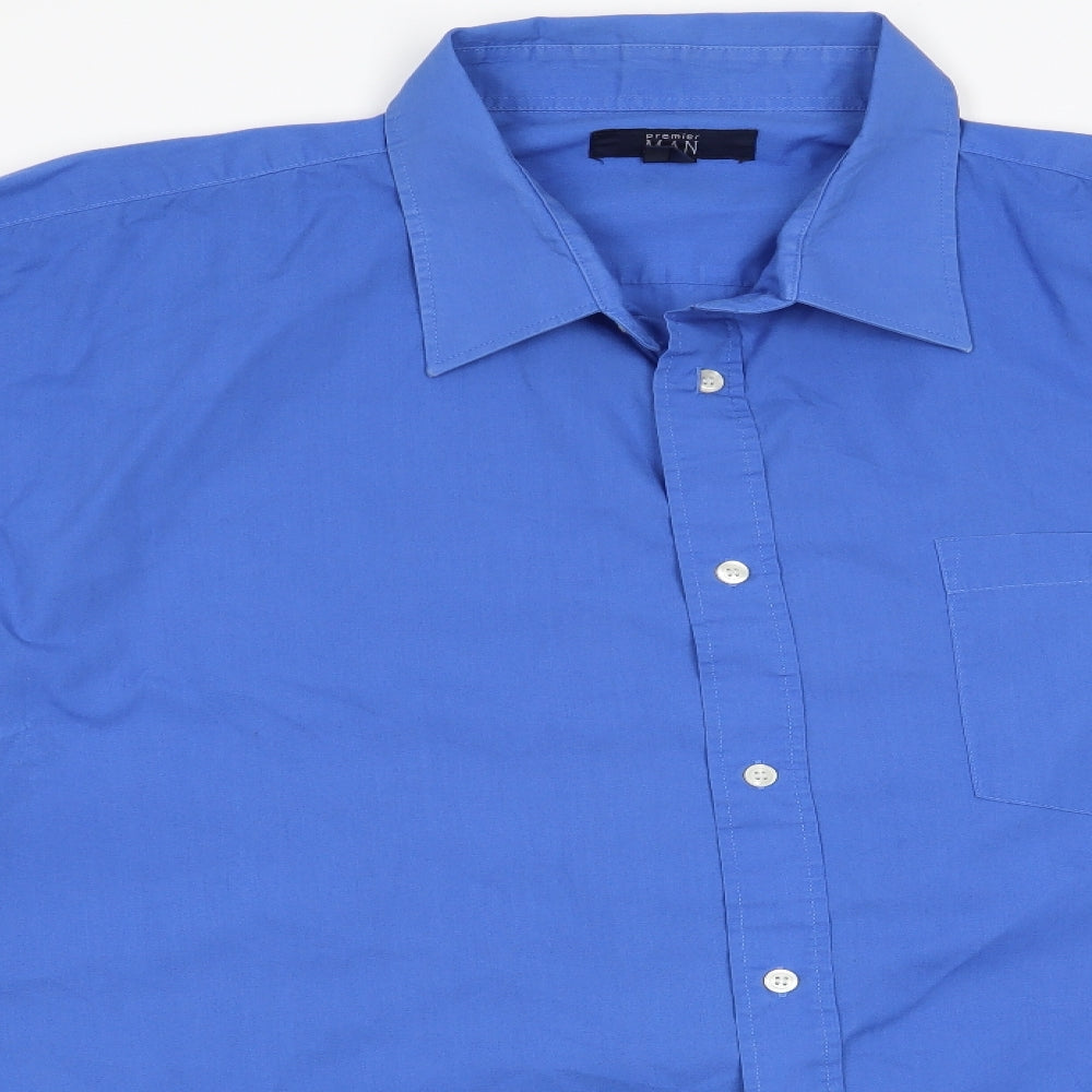 Premier Man Mens Blue    Button-Up
