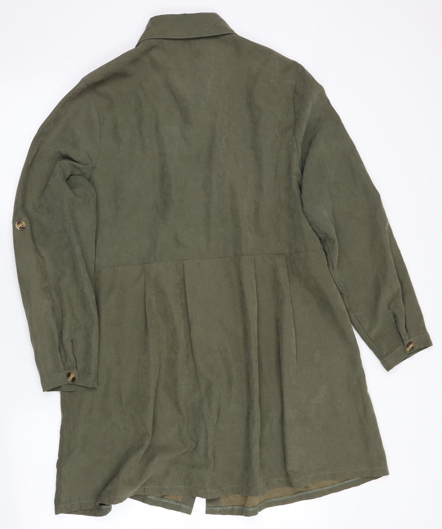 Yuan Womens Green   Overcoat Coat Size 18  - Suede Effect