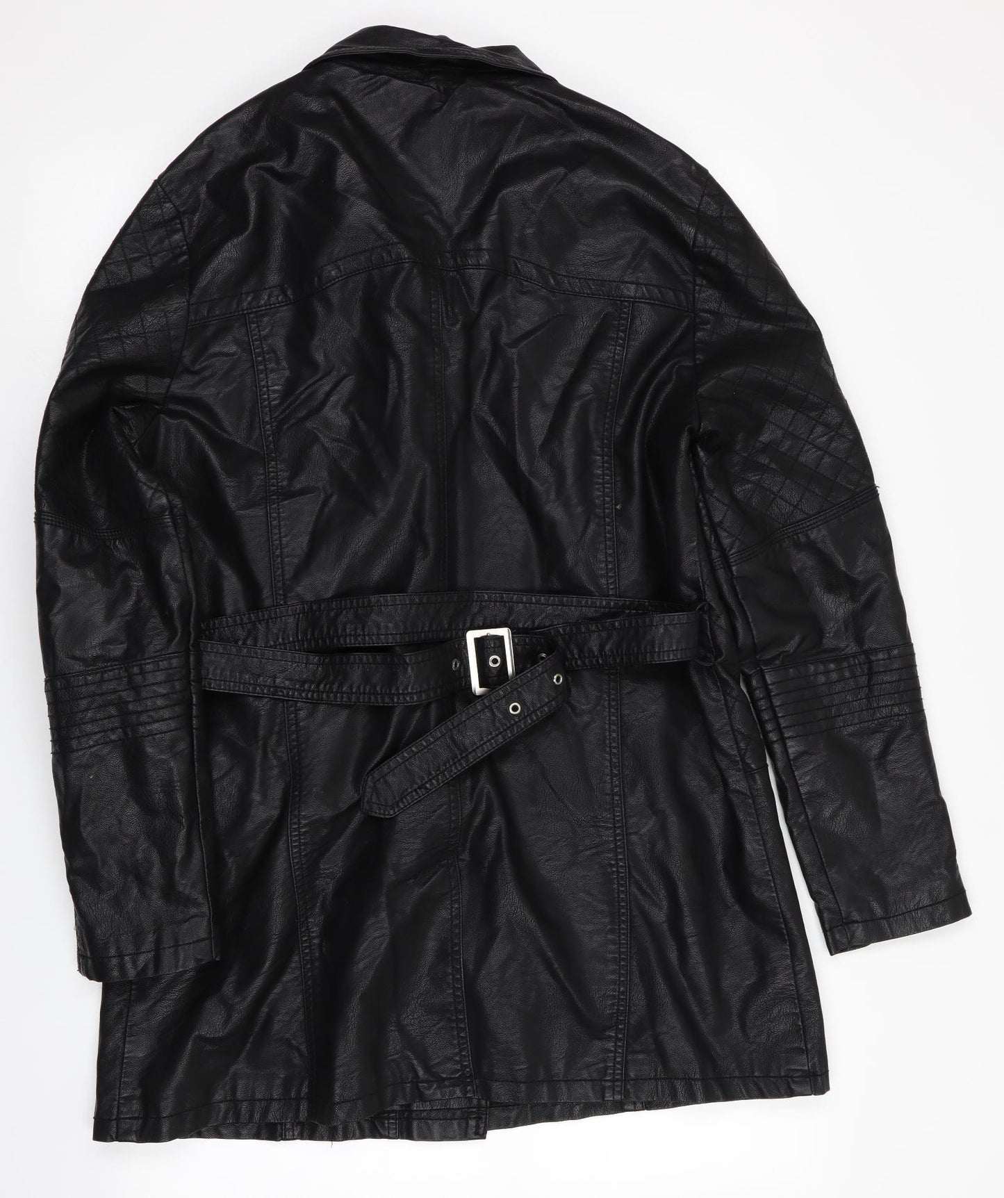 New Look Womens Black   Jacket Coat Size 16  - Leather Effect