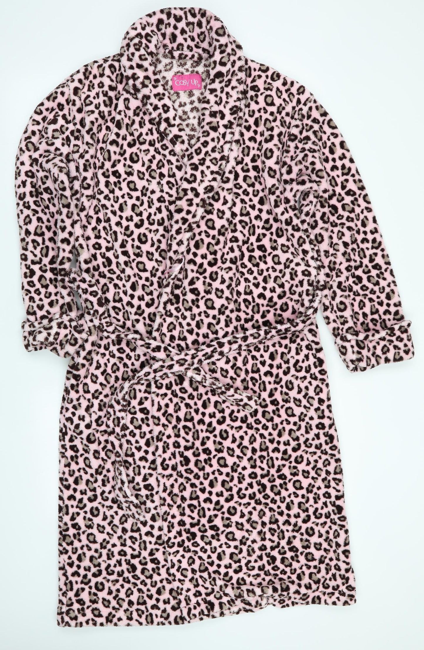 Cosy Up Womens Pink Animal Print   Gown