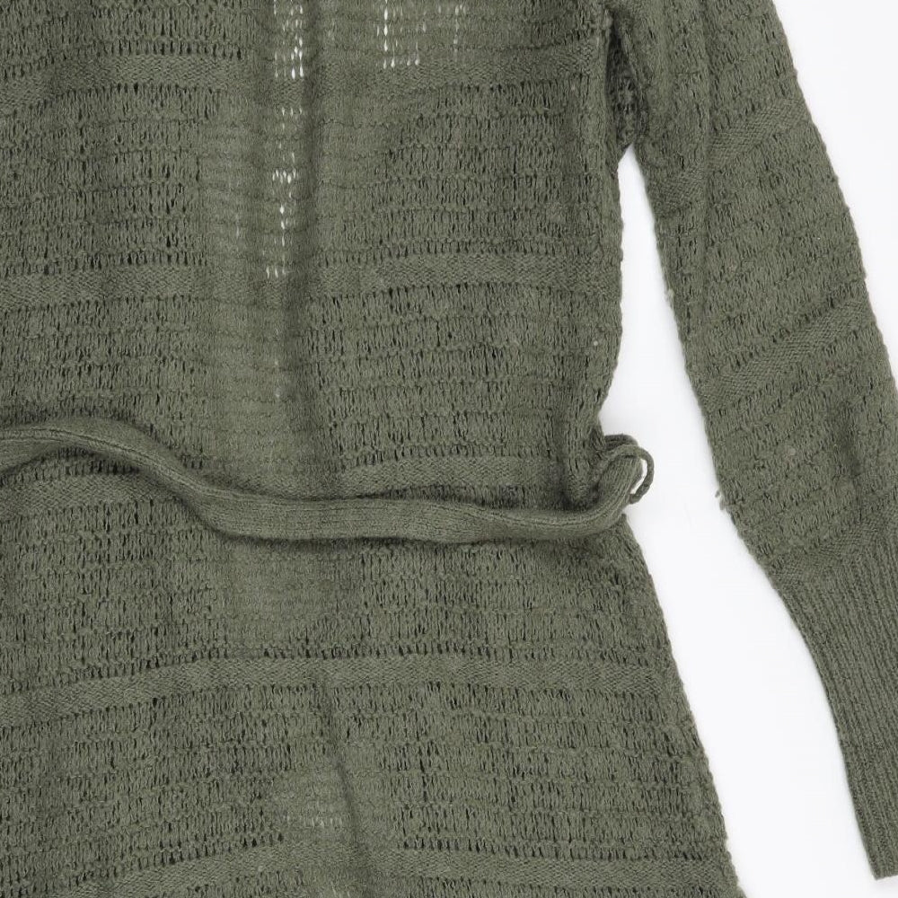River Island Womens Green   Cardigan Jumper Size 10  - Collared Waterfall Cardigan