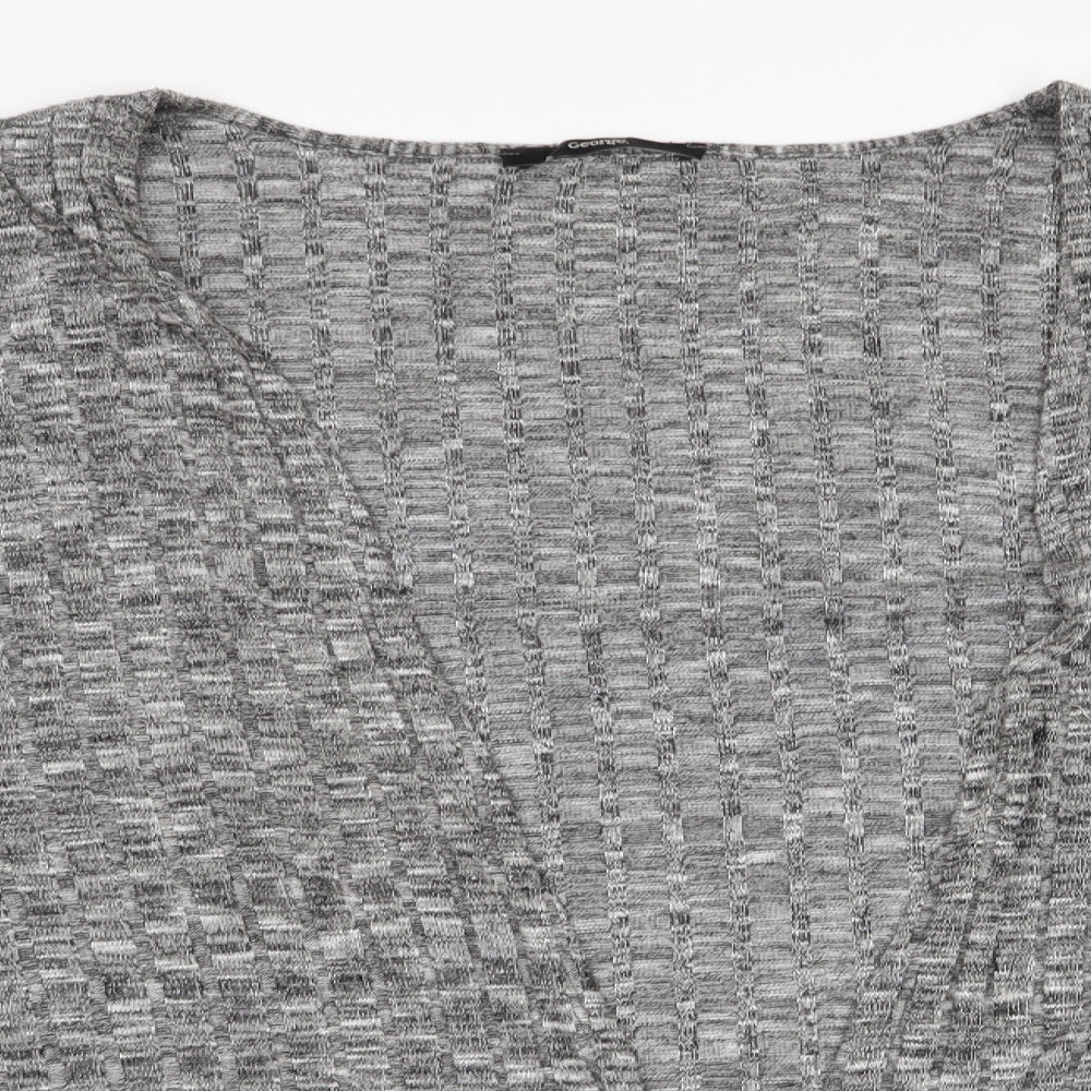 George Womens Grey Striped  Cardigan Jumper Size 20