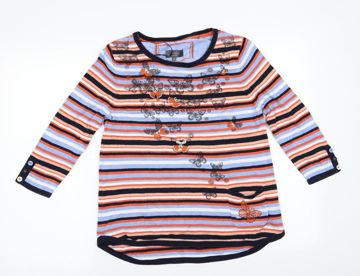 Per Una Womens Multicoloured Animal Print Pullover Jumper Size 10 - Butterflies and Stripes