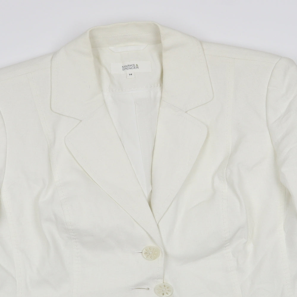 Marks and Spencer Womens White   Jacket  Size 14