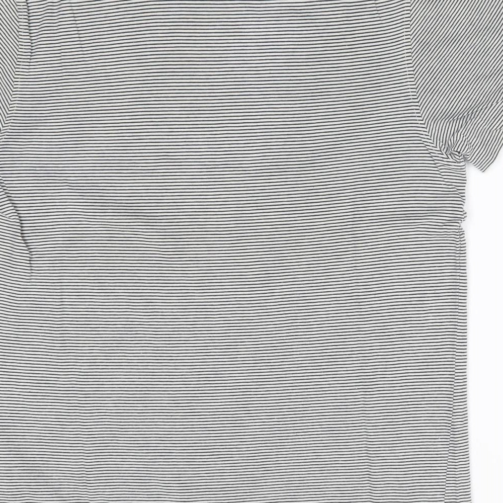 Florence and Fred Mens Blue Striped   Pyjama Top Size S  - Motorcycle