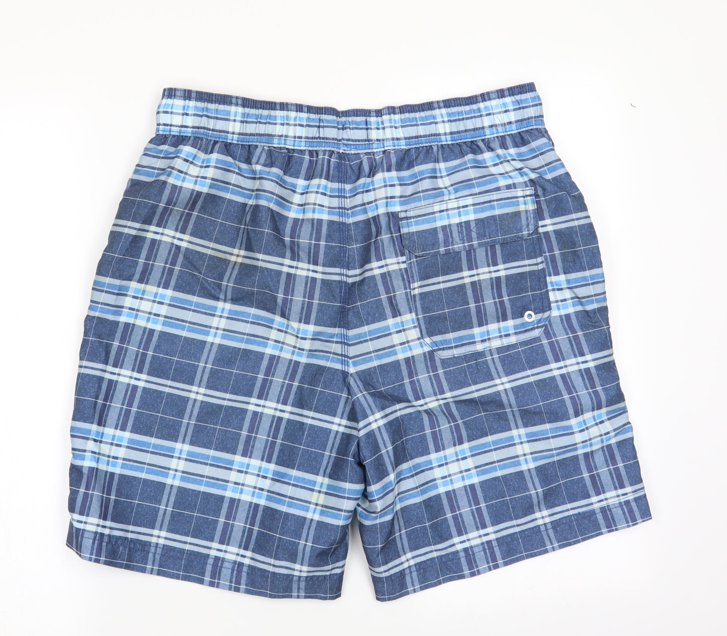 George Mens Blue Check  Bermuda Shorts Size M - Swim Shorts
