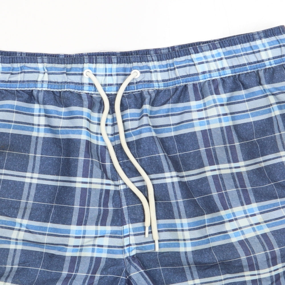George Mens Blue Check  Bermuda Shorts Size M - Swim Shorts