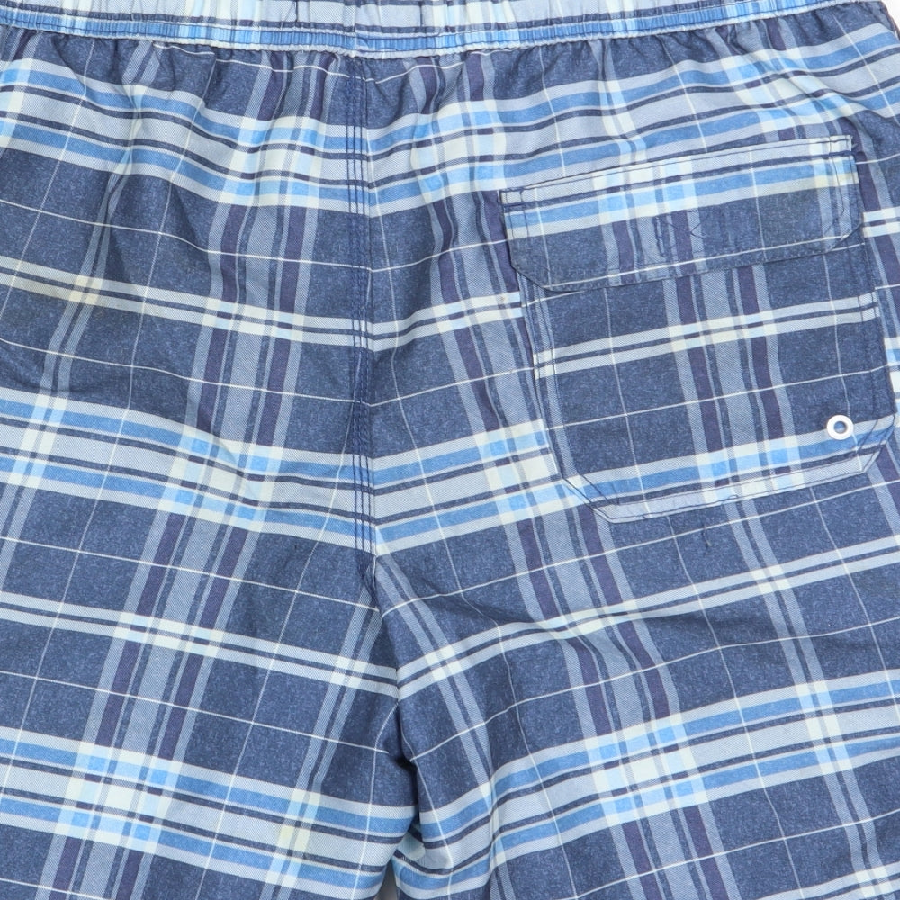 George Mens Blue Check  Bermuda Shorts Size M - Swim Shorts