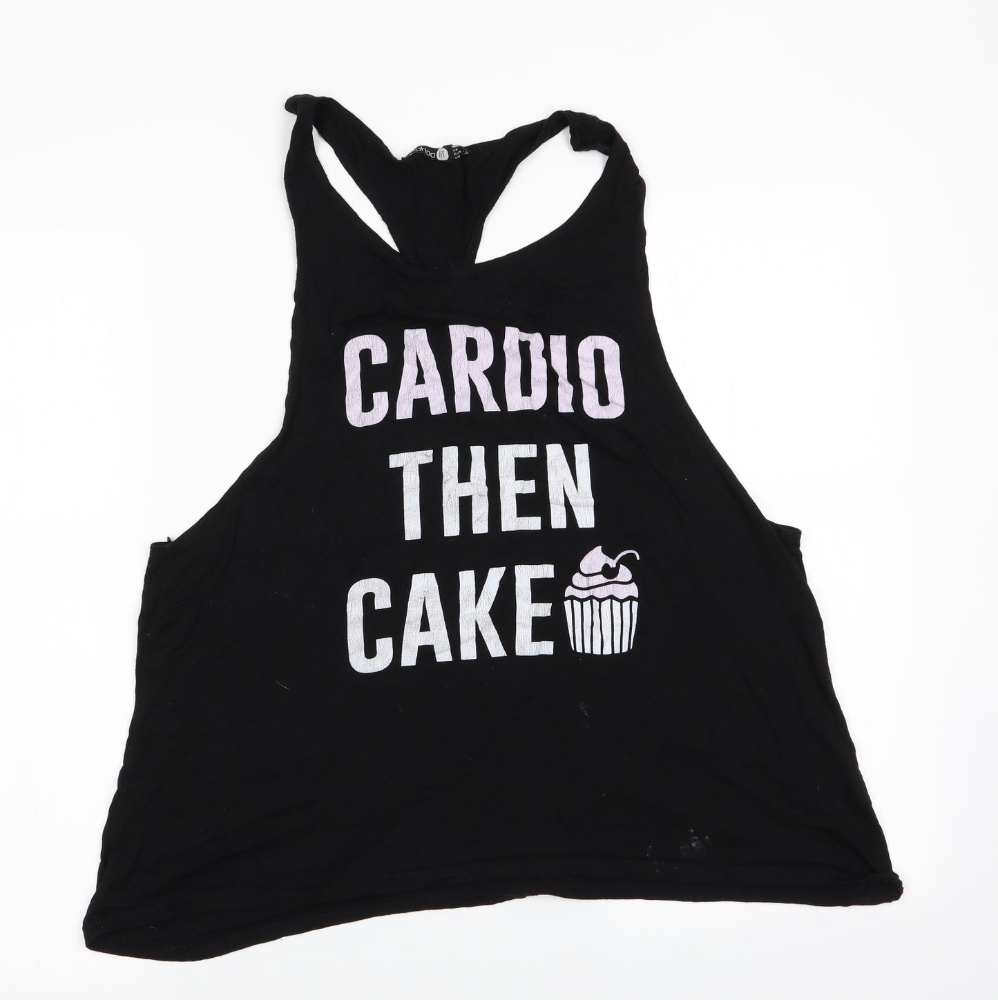 Boohoo Womens Black   Basic T-Shirt Size 16  - Cardio then Cake