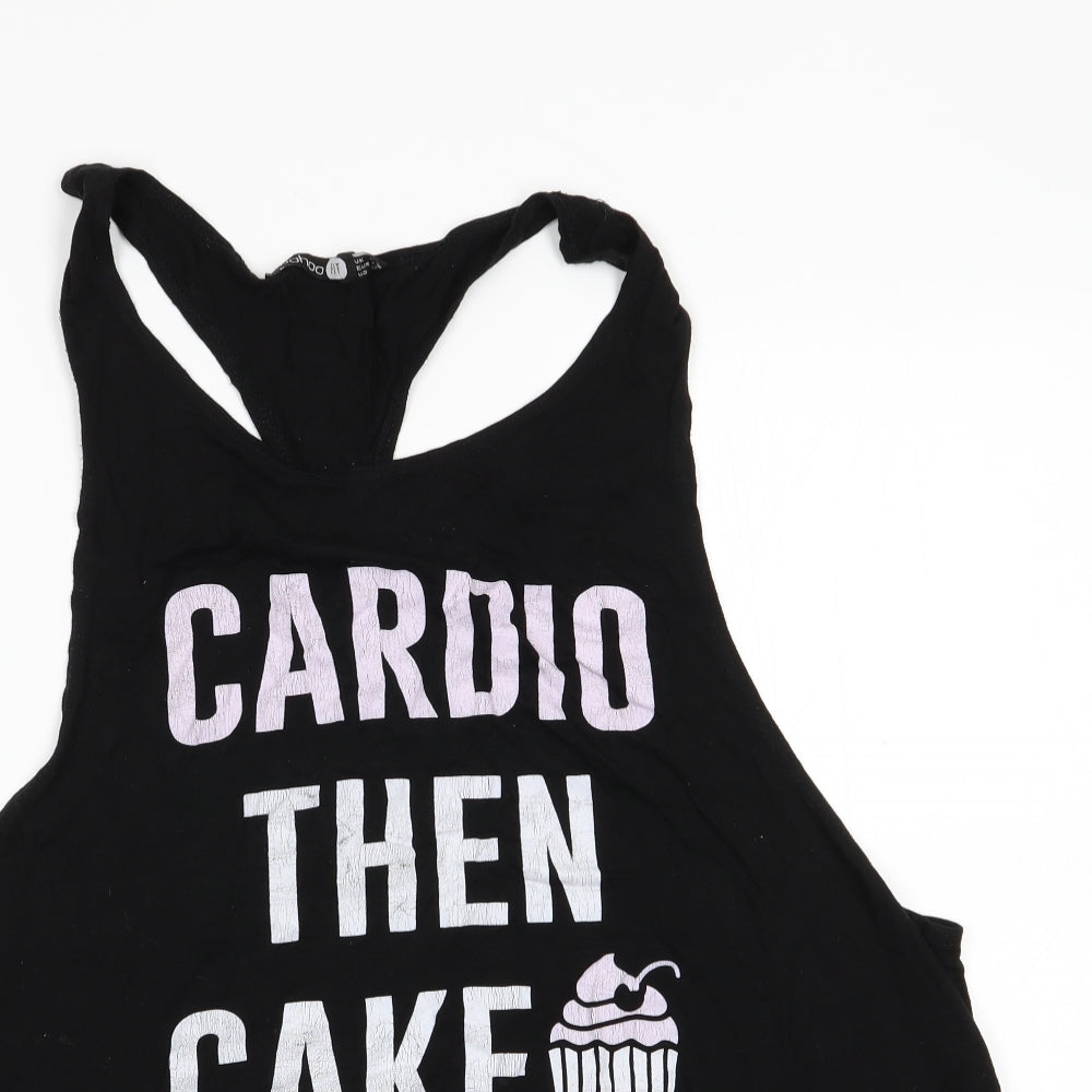 Boohoo Womens Black   Basic T-Shirt Size 16  - Cardio then Cake