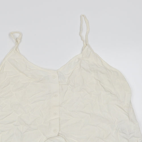 Topshop Womens Ivory   Camisole T-Shirt Size 16  - Front Tie Top