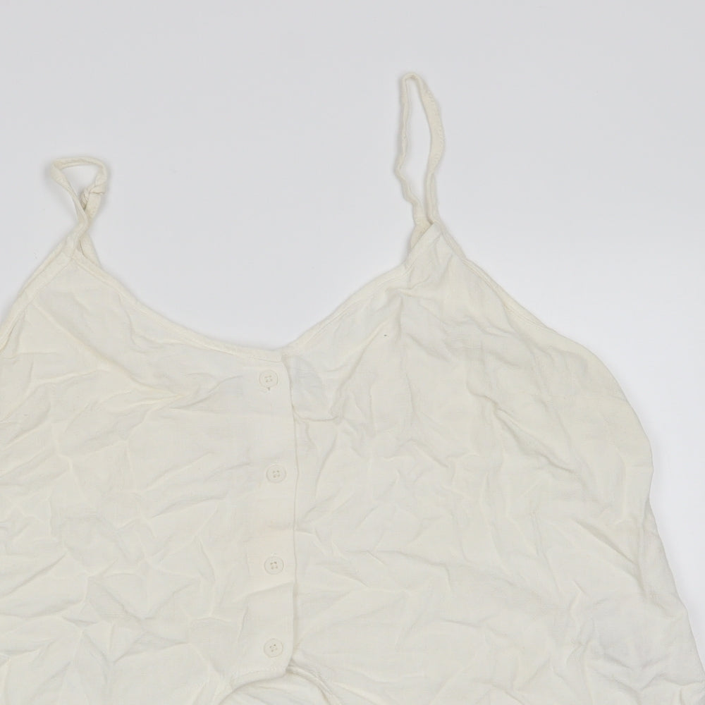 Topshop Womens Ivory   Camisole T-Shirt Size 16  - Front Tie Top