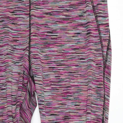 Florence and Fred Womens Multicoloured Striped  Pedal Pusher Leggings Size L L25 in - Cut out detail