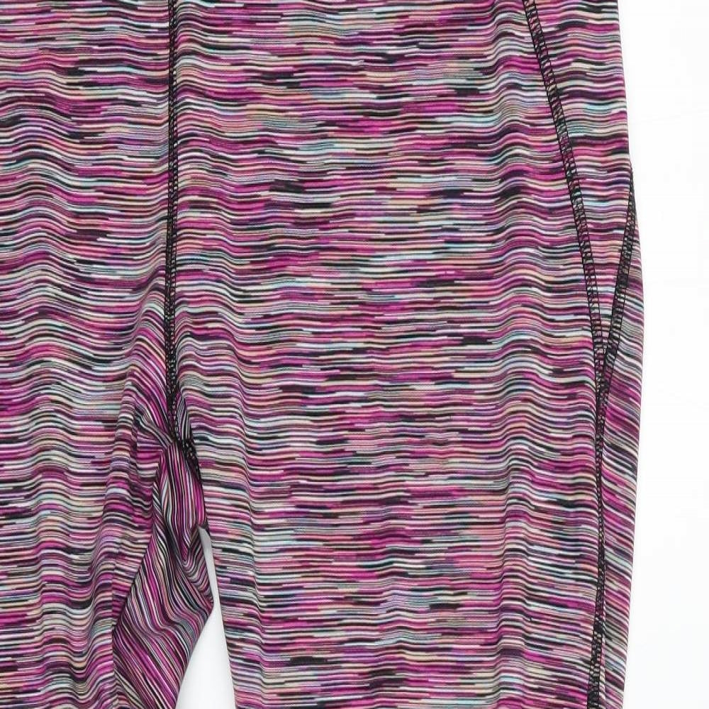 Florence and Fred Womens Multicoloured Striped  Pedal Pusher Leggings Size L L25 in - Cut out detail