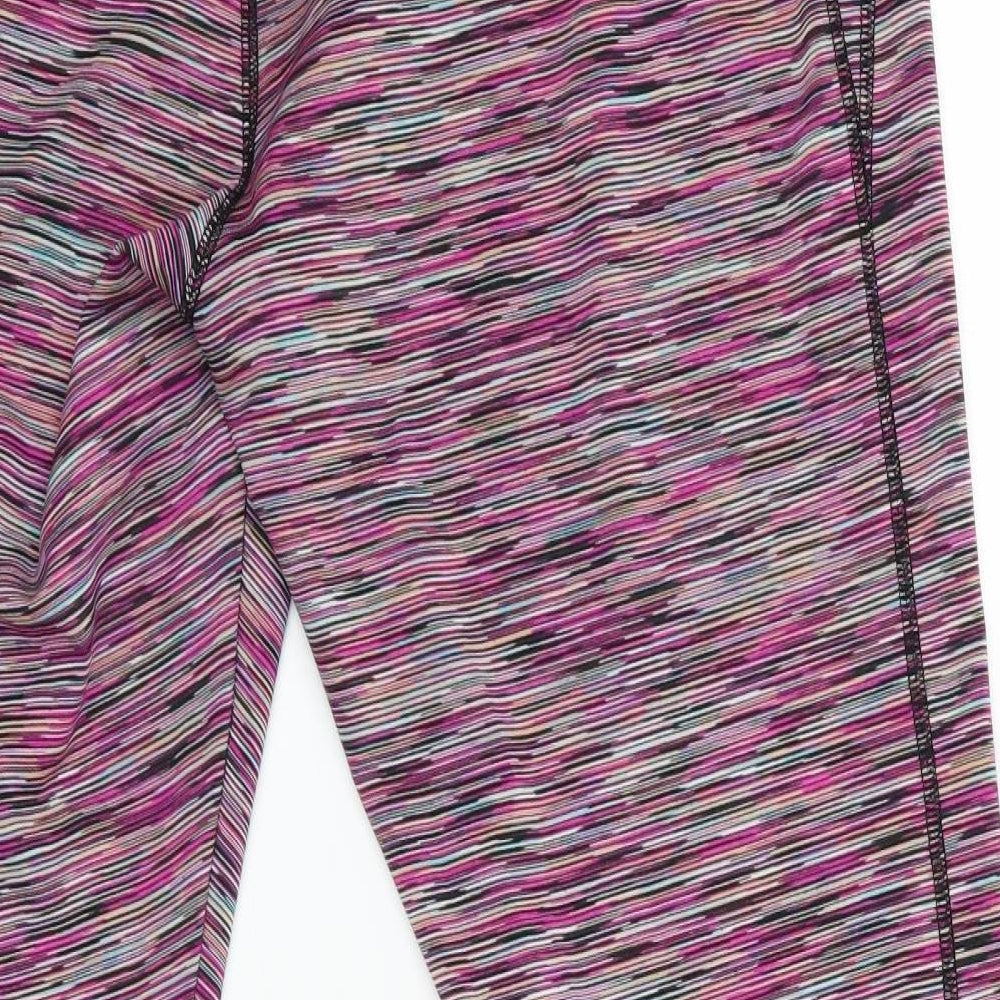 Florence and Fred Womens Multicoloured Striped  Pedal Pusher Leggings Size L L25 in - Cut out detail