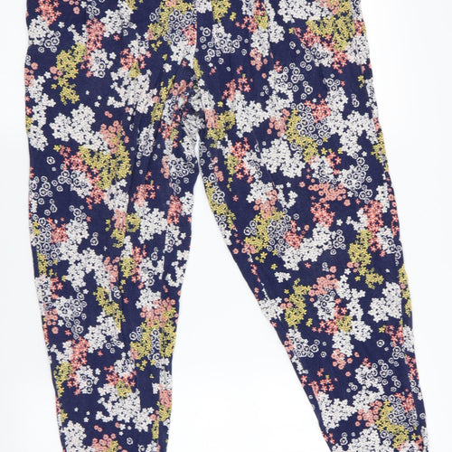 Nutmeg Womens Blue Floral  Jegging Trousers Size 14 L28 in